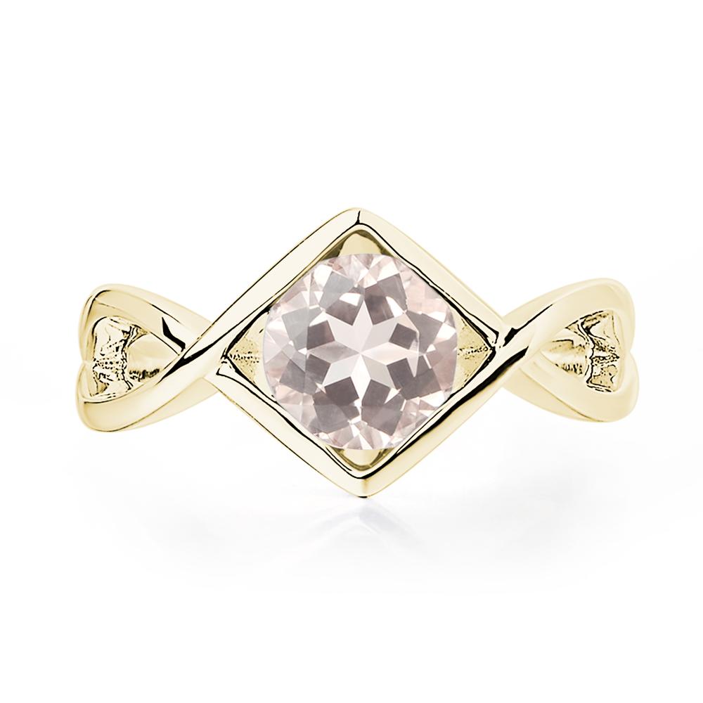 Morganite Bezel Set Infinity Solitaire Ring - LUO Jewelry #metal_18k yellow gold