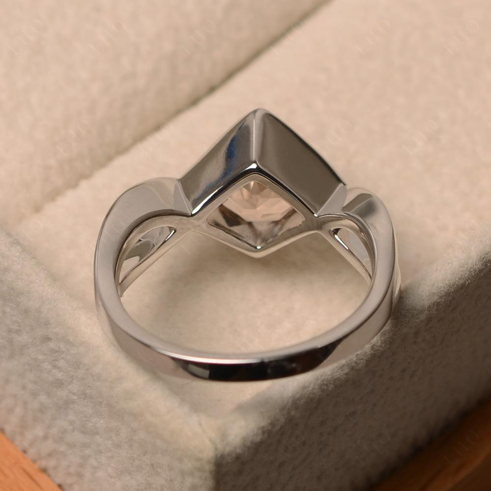 Morganite Bezel Set Infinity Solitaire Ring - LUO Jewelry
