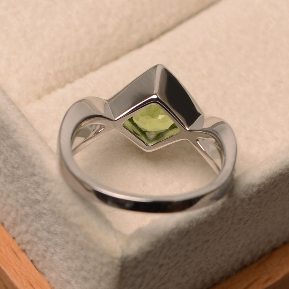 Peridot Bezel Set Infinity Solitaire Ring - LUO Jewelry