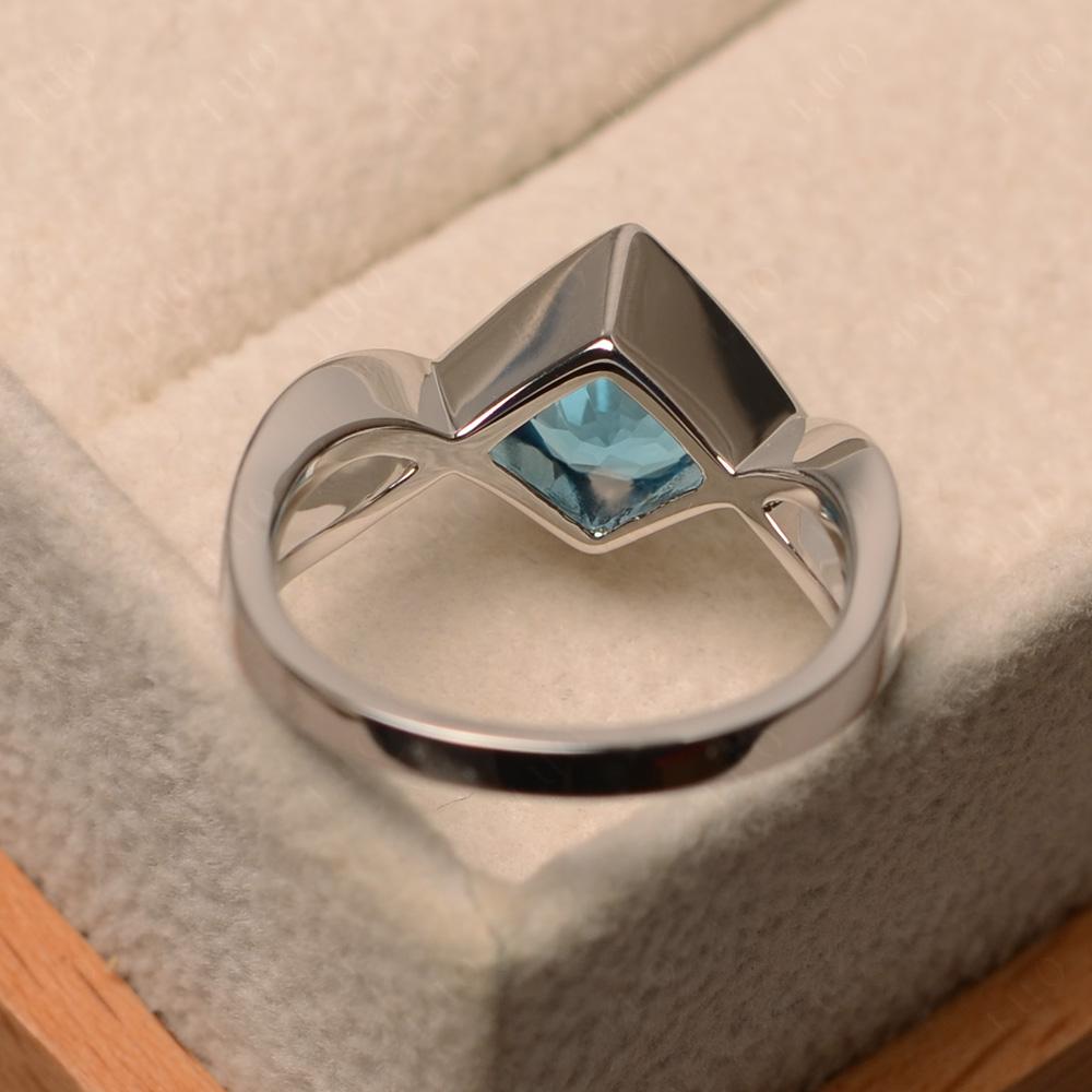 Swiss Blue Topaz Bezel Set Infinity Solitaire Ring - LUO Jewelry