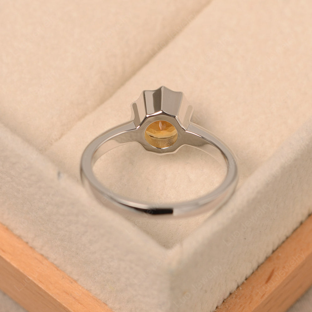 Citrine Bezel Set Solitaire Engagement Ring - LUO Jewelry