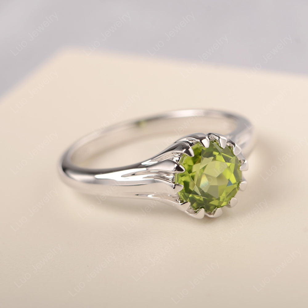 Vintage Peridot Solitaire Engagement Ring - LUO Jewelry