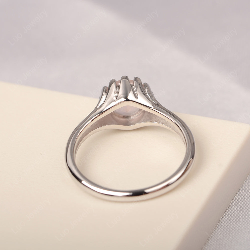 Vintage Rose Quartz Solitaire Engagement Ring - LUO Jewelry