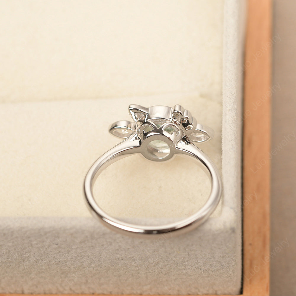 Saturn Style Aquamarine Engagement Ring - LUO Jewelry