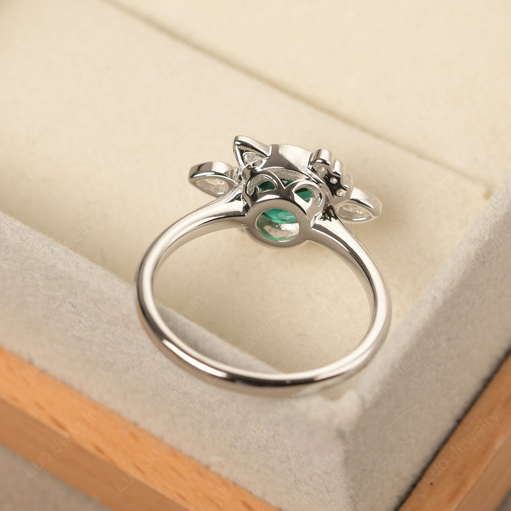 Saturn Style Emerald Engagement Ring - LUO Jewelry