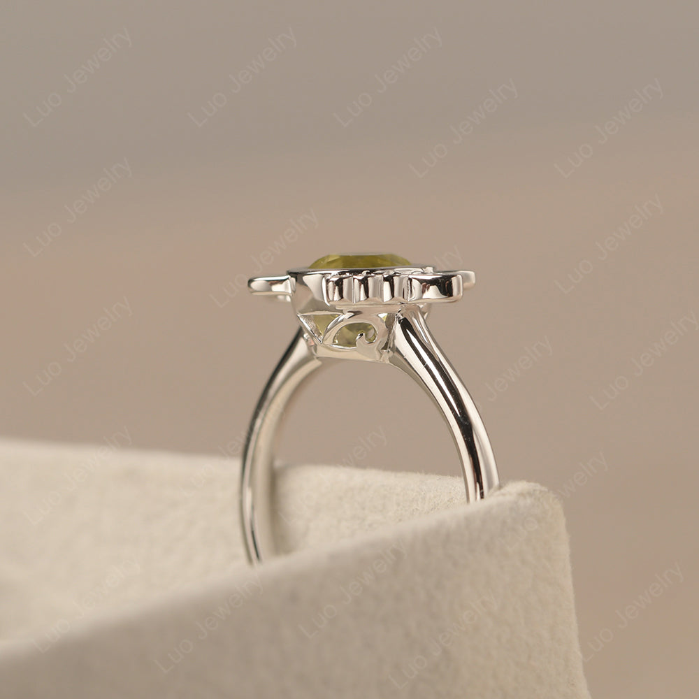 Saturn Style Lemon Quartz Engagement Ring - LUO Jewelry