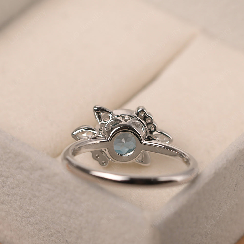 Saturn Style London Blue Topaz Engagement Ring - LUO Jewelry