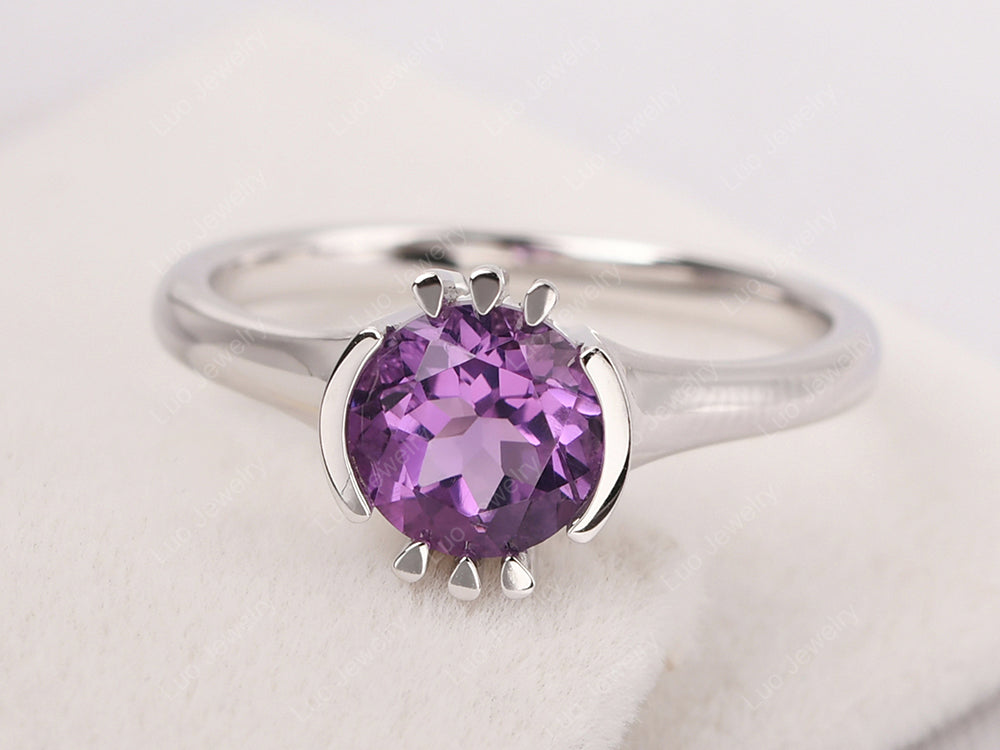 Vintage Amethyst Solitaire Ring - LUO Jewelry