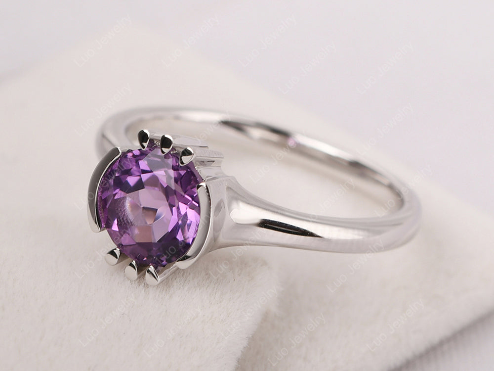 Vintage Amethyst Solitaire Ring - LUO Jewelry