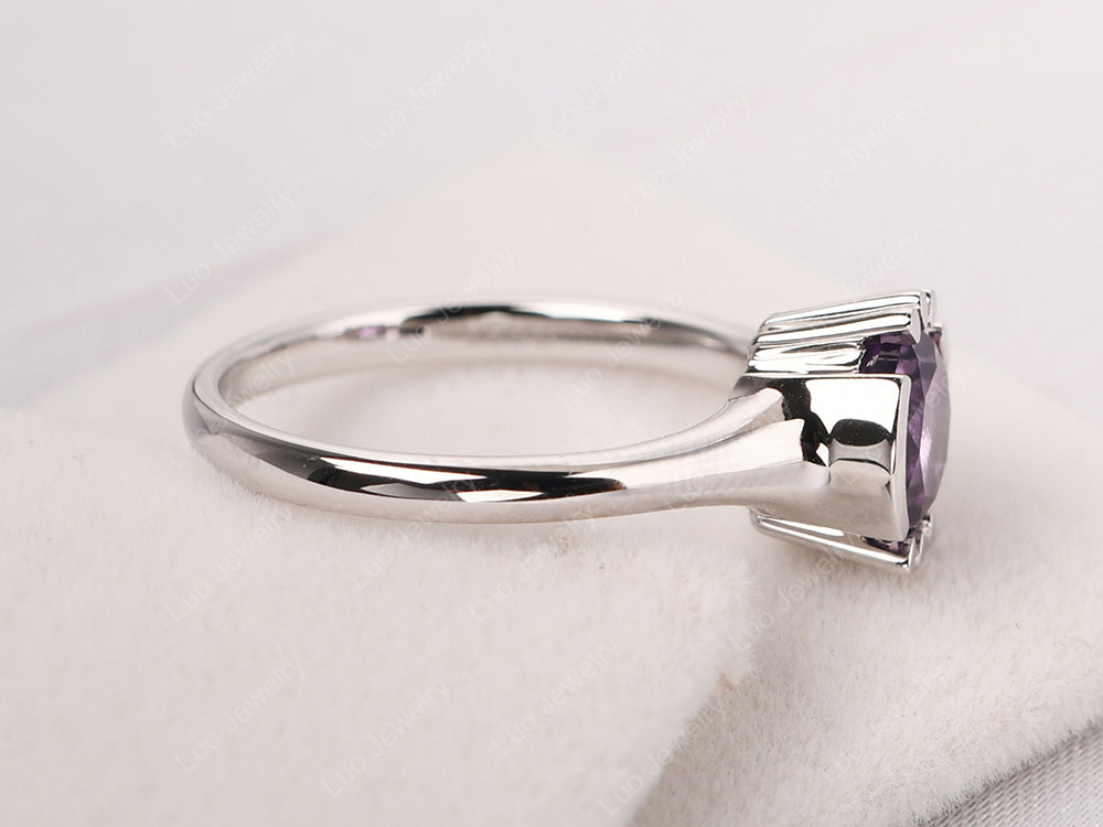 Vintage Amethyst Solitaire Ring - LUO Jewelry