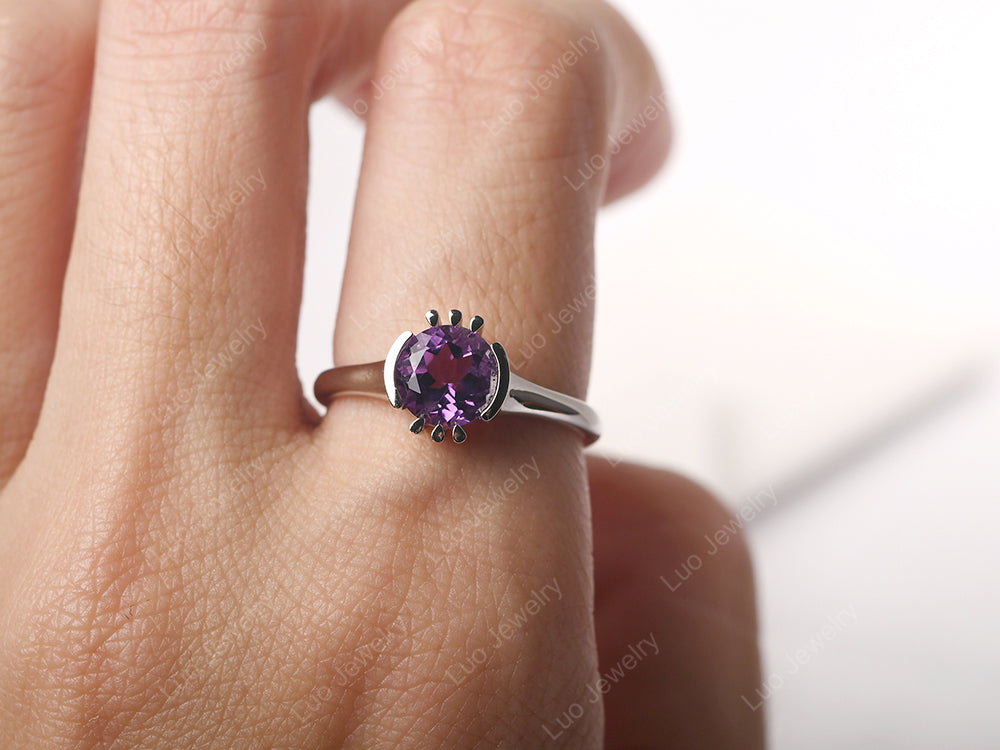 Vintage Amethyst Solitaire Ring - LUO Jewelry