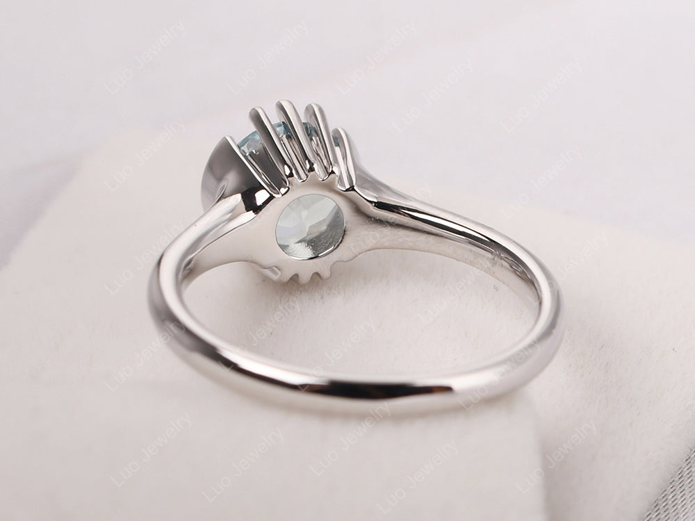 Vintage Aquamarine Solitaire Ring - LUO Jewelry