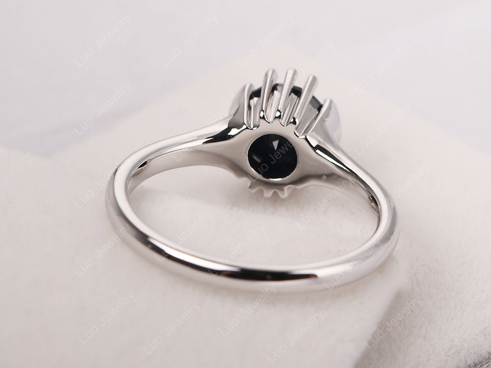 Vintage Black Spinel Solitaire Ring - LUO Jewelry