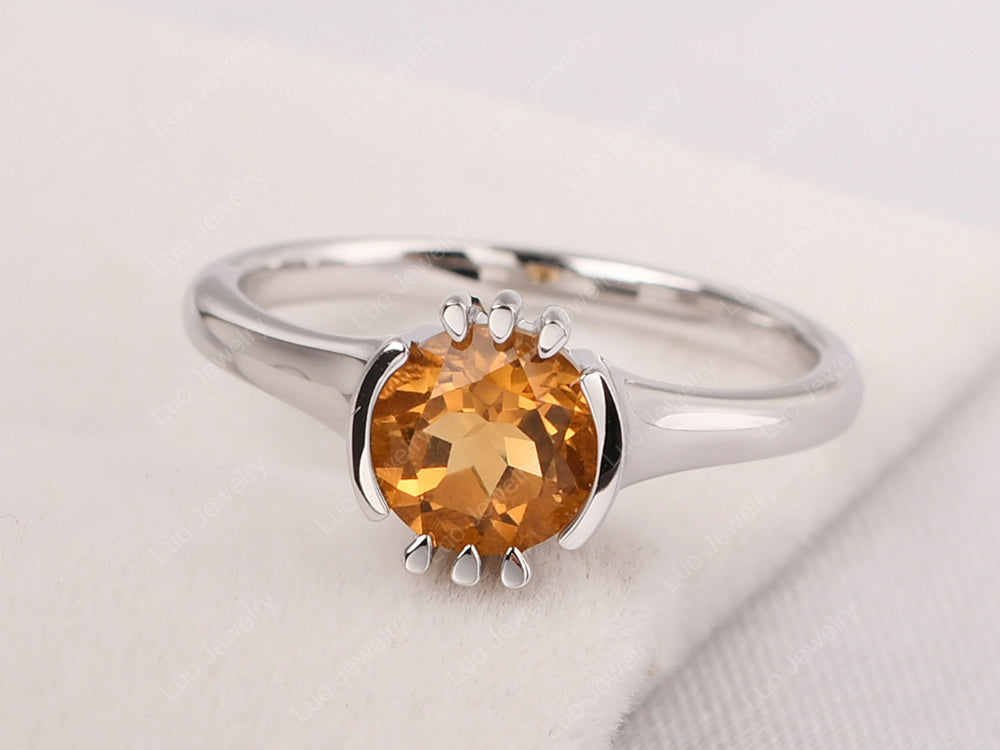 Vintage Citrine Solitaire Ring - LUO Jewelry