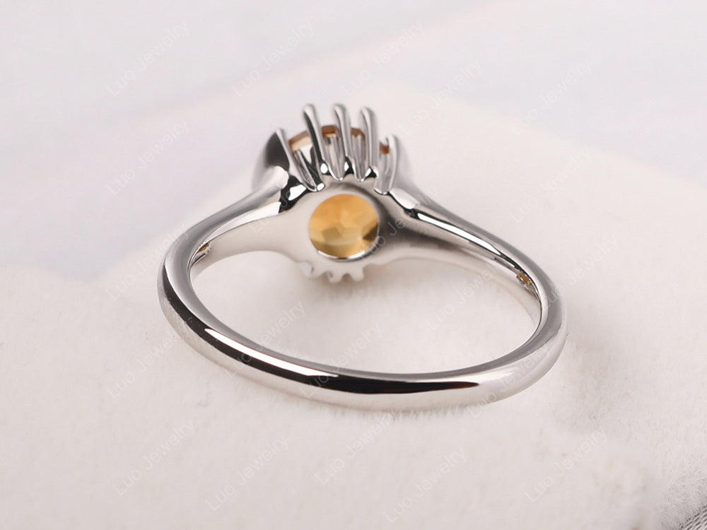 Vintage Citrine Solitaire Ring - LUO Jewelry