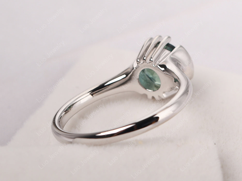 Vintage Green Sapphire Solitaire Ring - LUO Jewelry