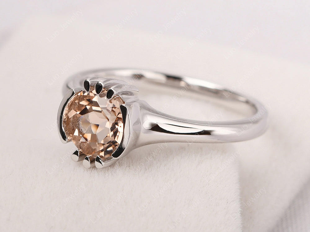 Vintage Morganite Solitaire Ring - LUO Jewelry