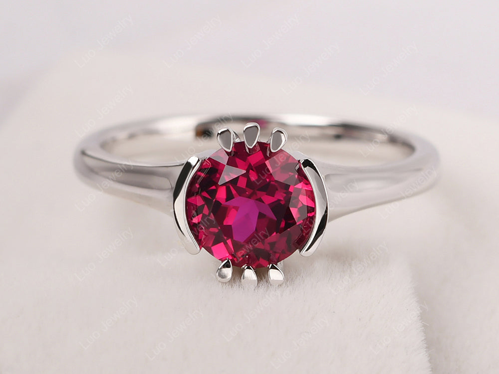Vintage Ruby Solitaire Ring - LUO Jewelry