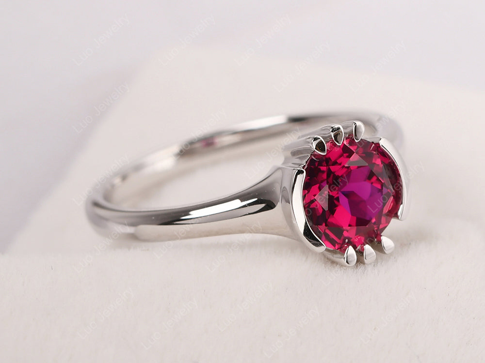 Vintage Ruby Solitaire Ring - LUO Jewelry