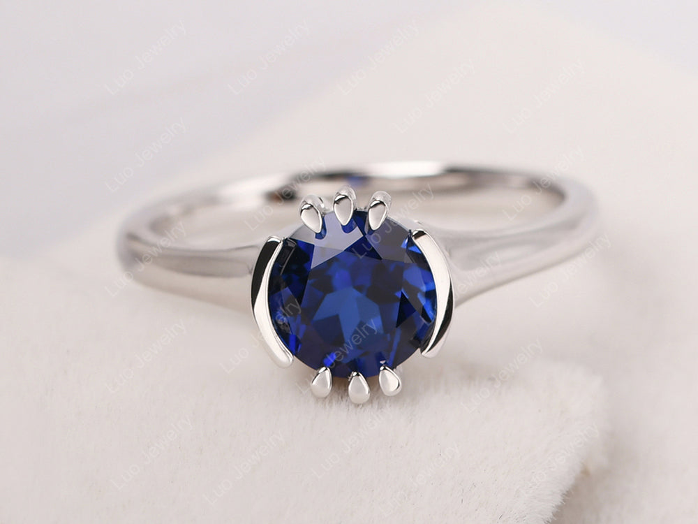 Vintage Sapphire Solitaire Ring - LUO Jewelry