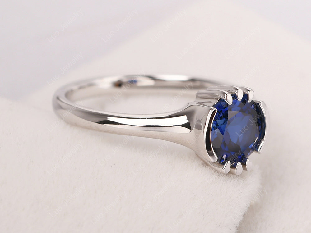 Vintage Sapphire Solitaire Ring - LUO Jewelry