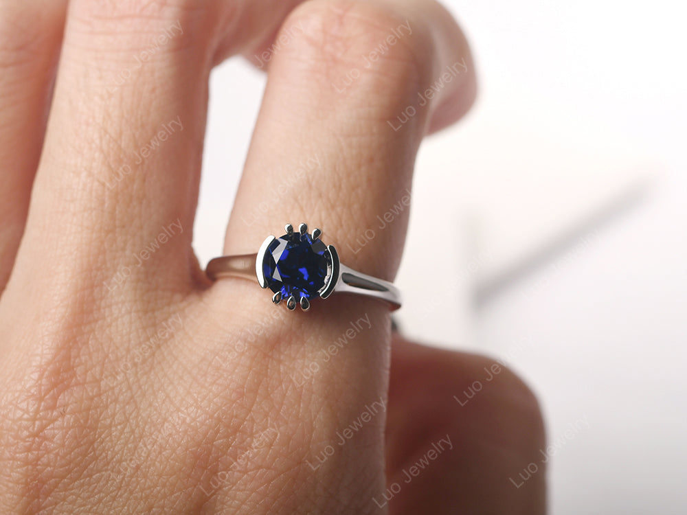 Vintage Sapphire Solitaire Ring - LUO Jewelry