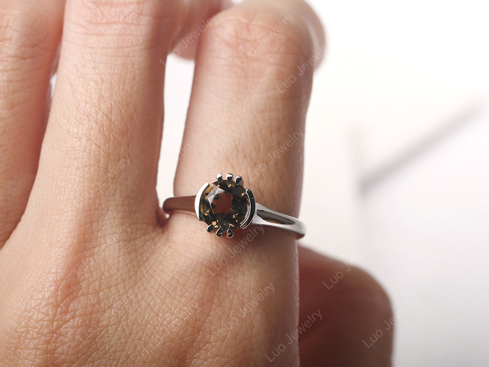 Vintage Smoky Quartz  Solitaire Ring - LUO Jewelry