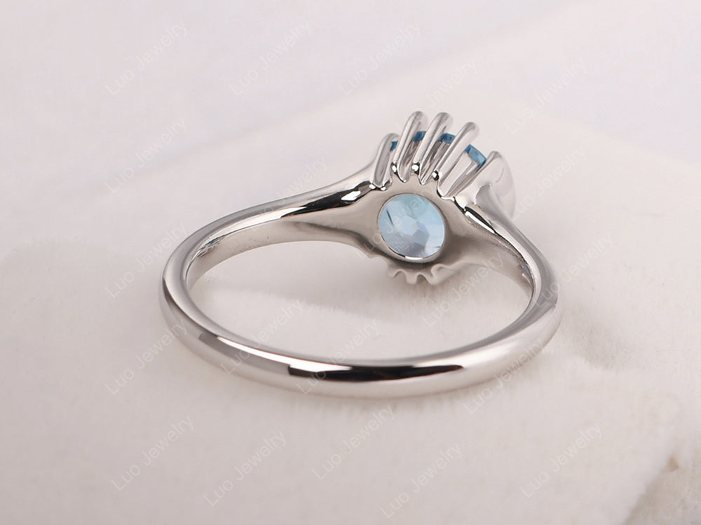 Vintage Swiss Blue Topaz Solitaire Ring - LUO Jewelry