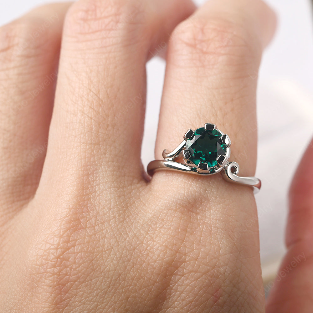 Non-traditional Emerald Ring - LUO Jewelry
