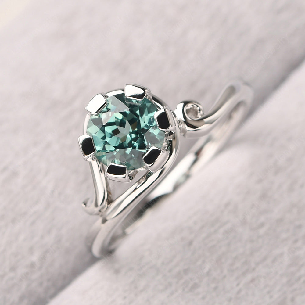 Non-traditional Green Sapphire Ring - LUO Jewelry