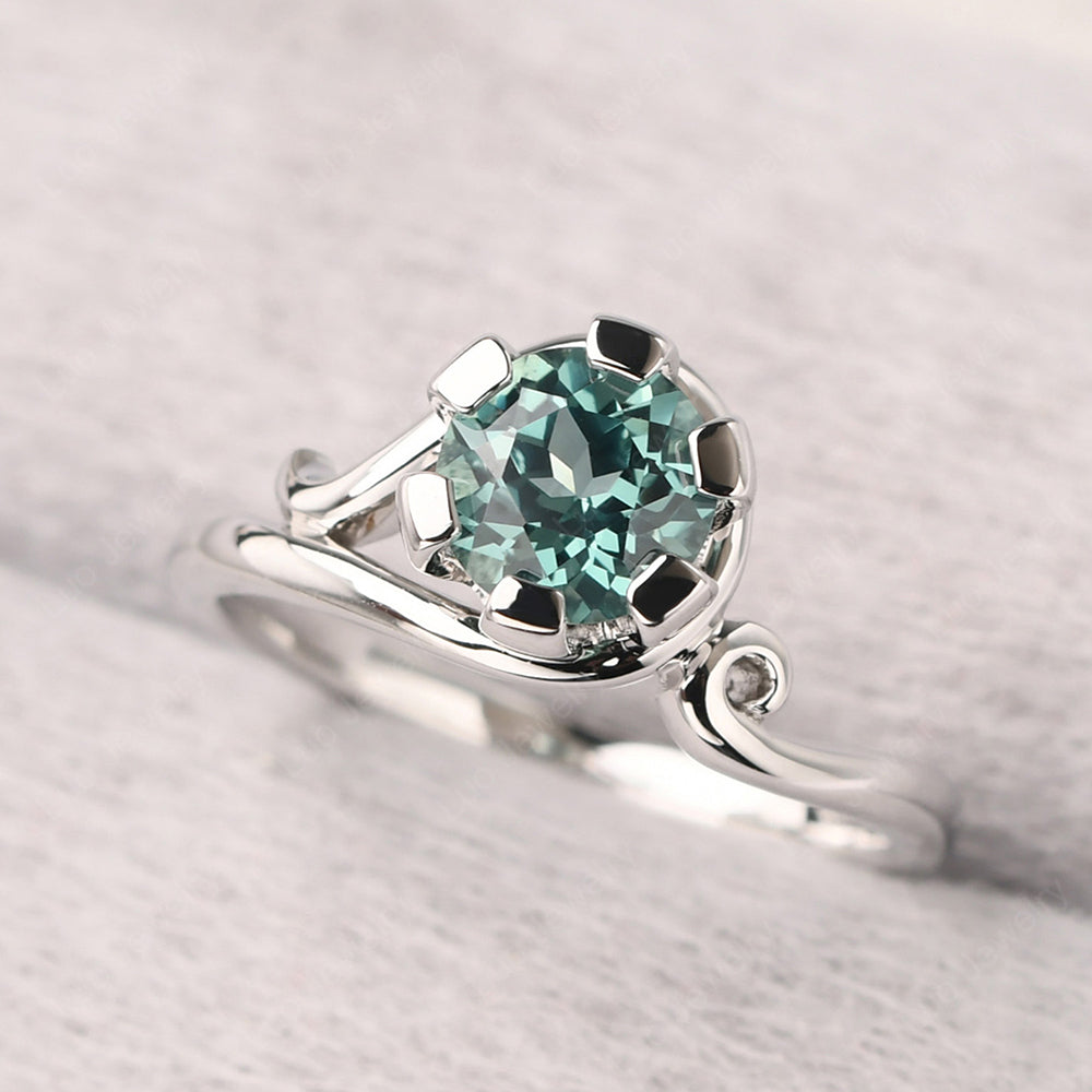 Non-traditional Green Sapphire Ring - LUO Jewelry