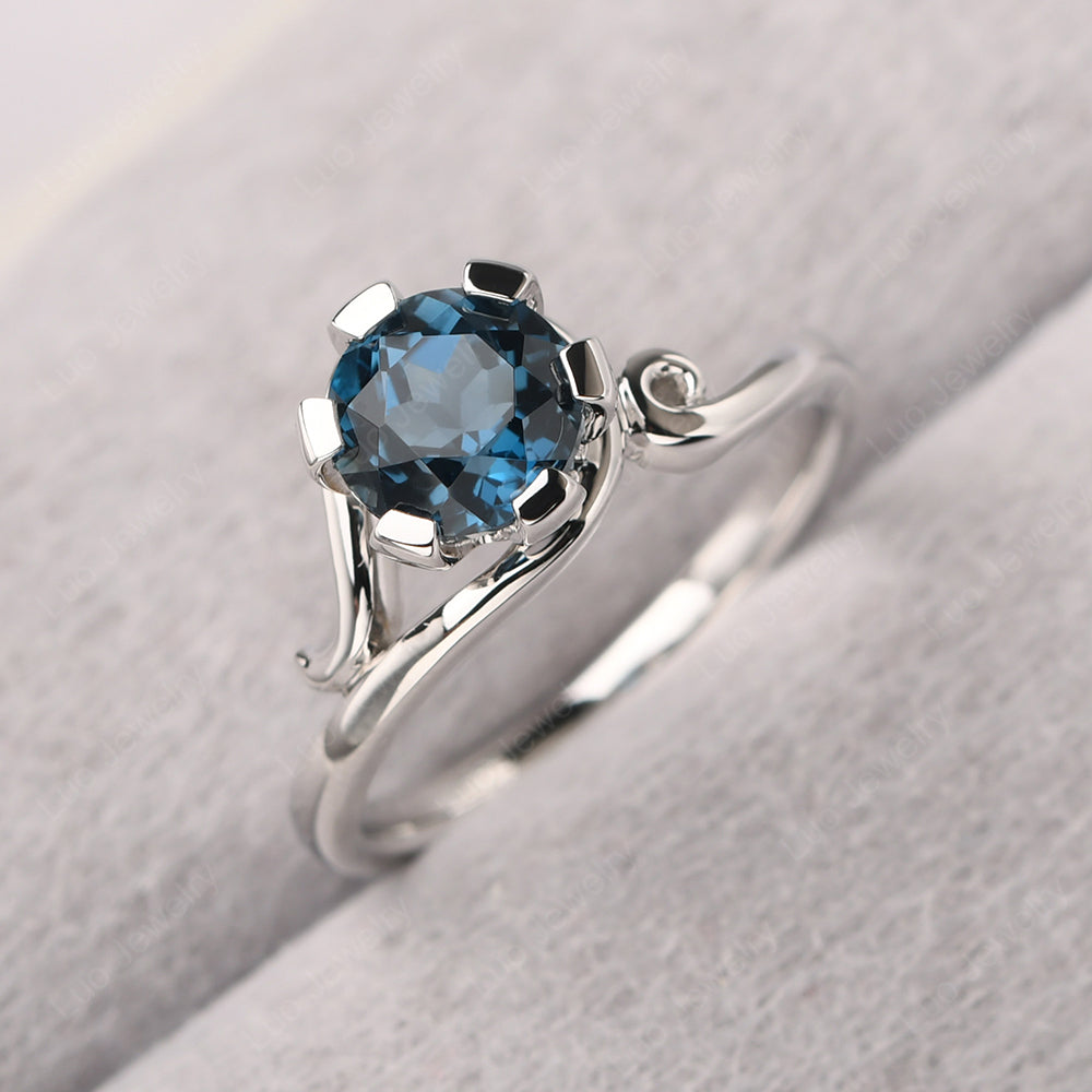 Non-traditional London Blue Topaz Ring - LUO Jewelry