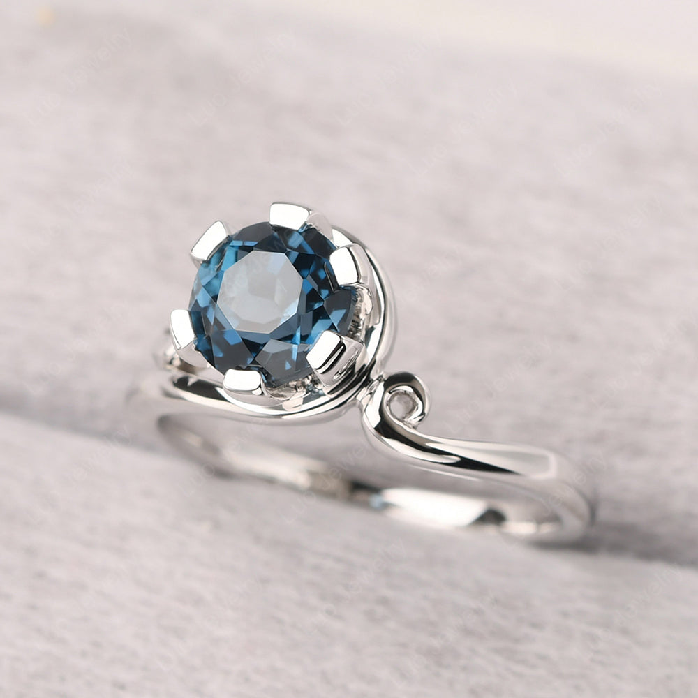 Non-traditional London Blue Topaz Ring - LUO Jewelry