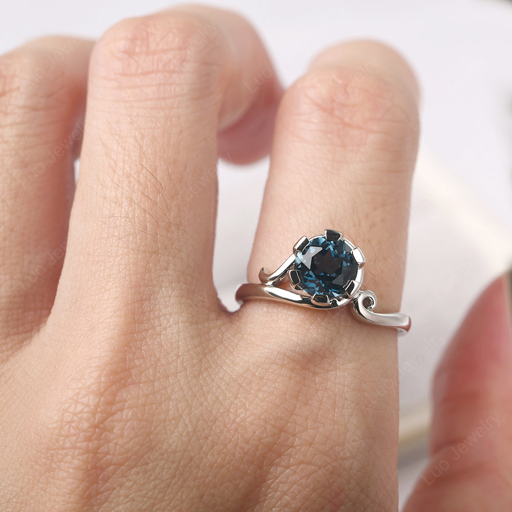 Non-traditional London Blue Topaz Ring - LUO Jewelry