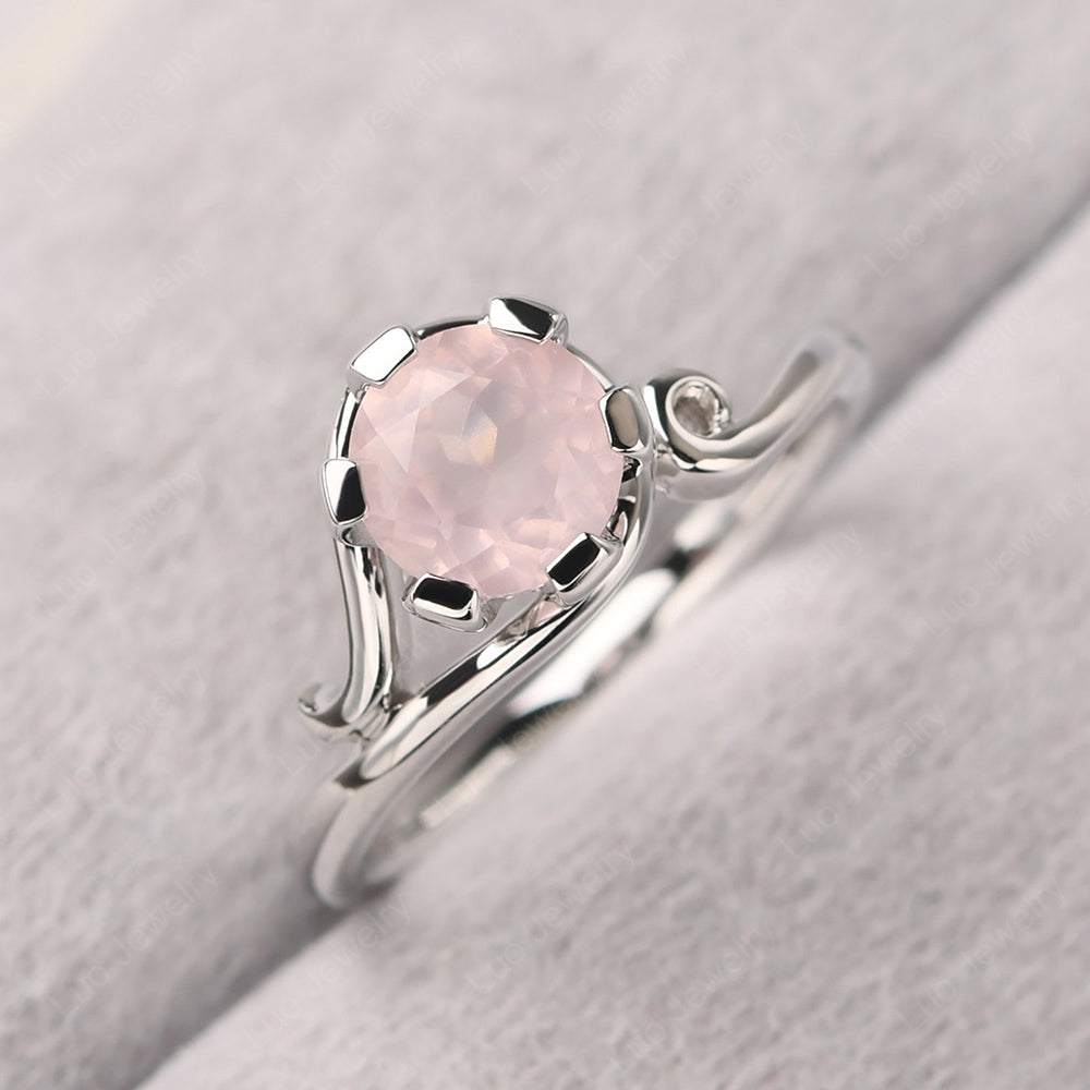 Non-traditional Rose Quartz Ring - LUO Jewelry