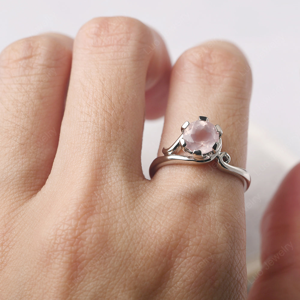 Non-traditional Rose Quartz Ring - LUO Jewelry