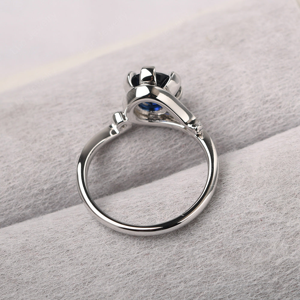 Non-traditional Lab Sapphire Ring - LUO Jewelry