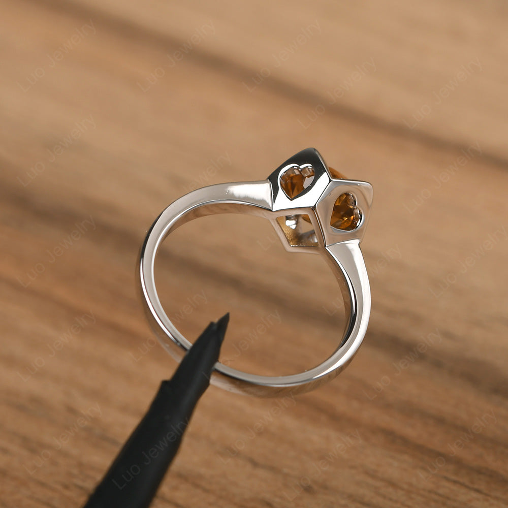 Round Citrine Solitaire Ring - LUO Jewelry