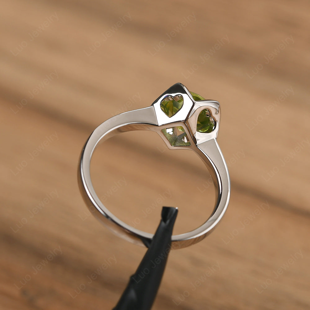 Round Peridot Solitaire Ring - LUO Jewelry