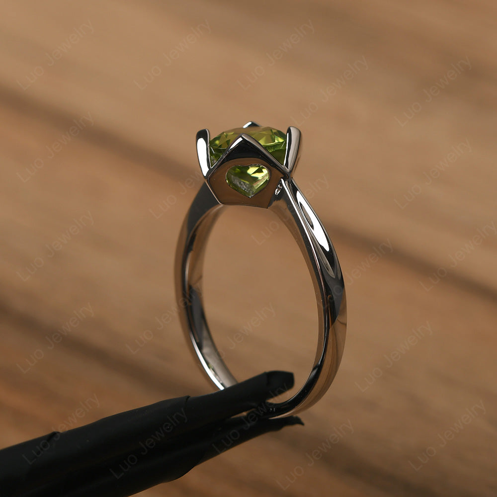 Round Peridot Solitaire Ring - LUO Jewelry