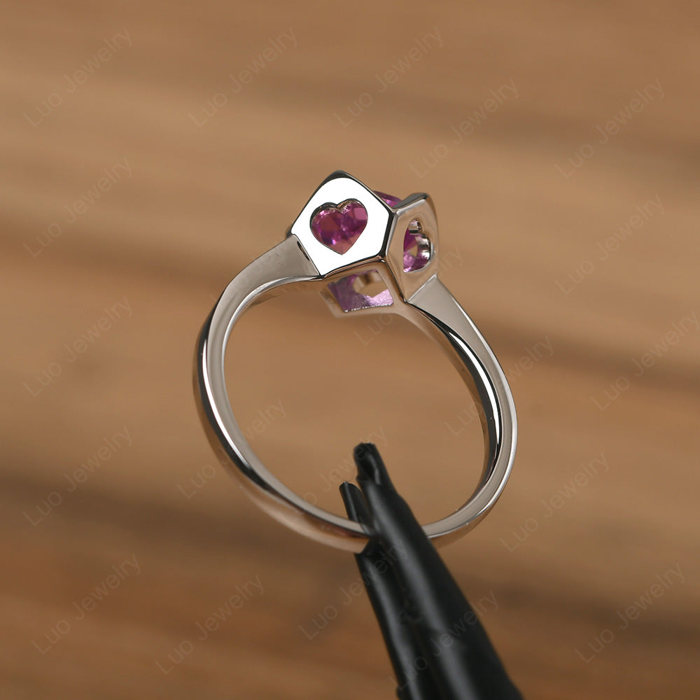 Round Pink Sapphire Solitaire Ring - LUO Jewelry