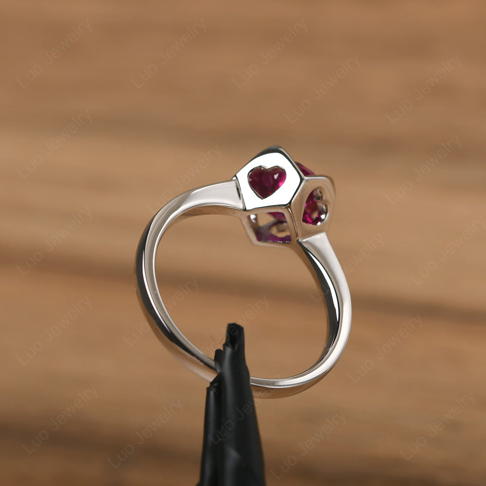 Round Ruby Solitaire Ring - LUO Jewelry