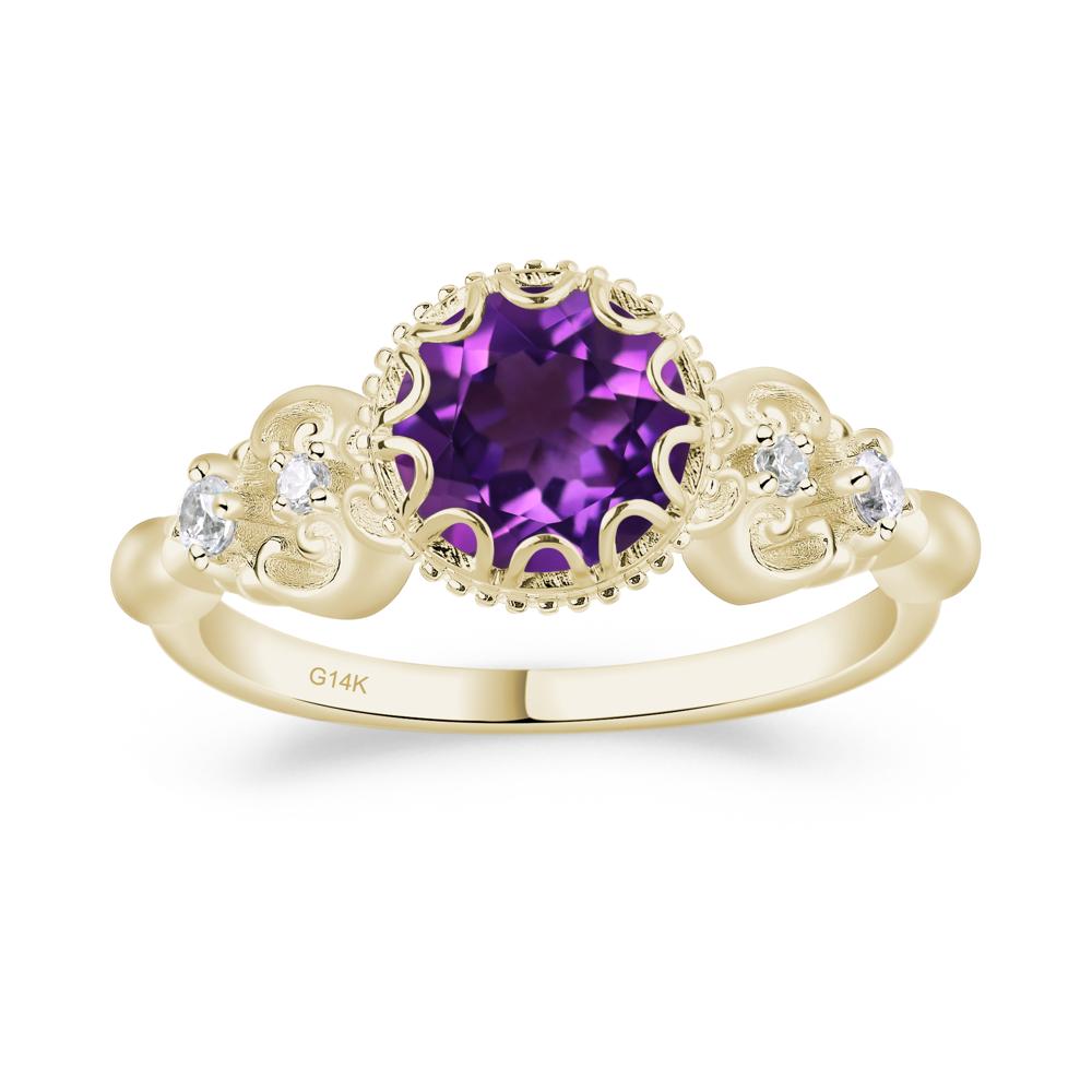 Art Deco Vintage Inspired Amethyst Ring - LUO Jewelry #metal_14k yellow gold