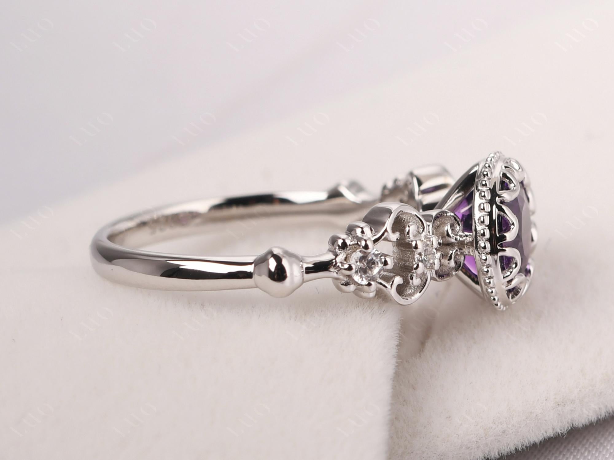 Art Deco Vintage Inspired Amethyst Ring - LUO Jewelry