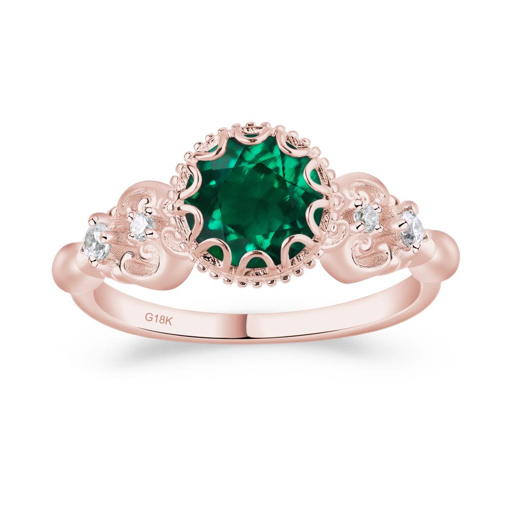 Art Deco Vintage Inspired Emerald Ring - LUO Jewelry #metal_18k rose gold