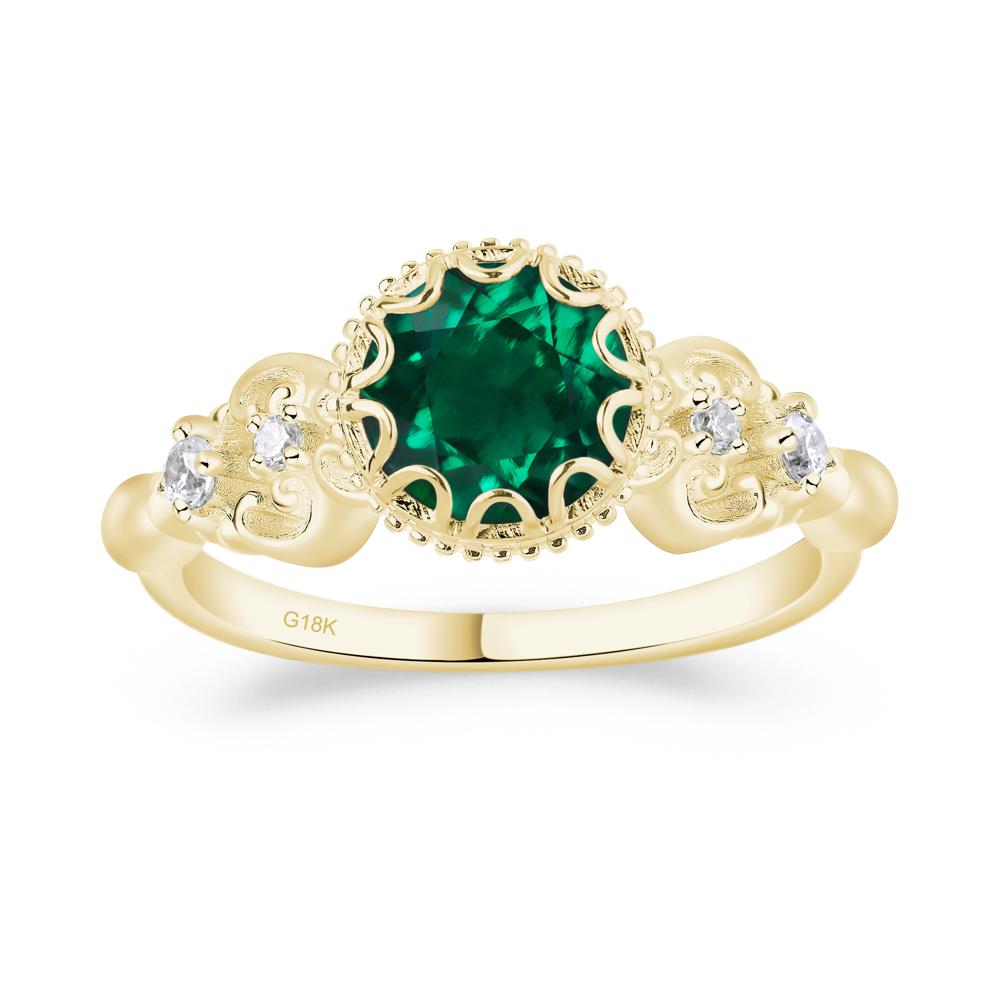 Art Deco Vintage Inspired Emerald Ring - LUO Jewelry #metal_18k yellow gold