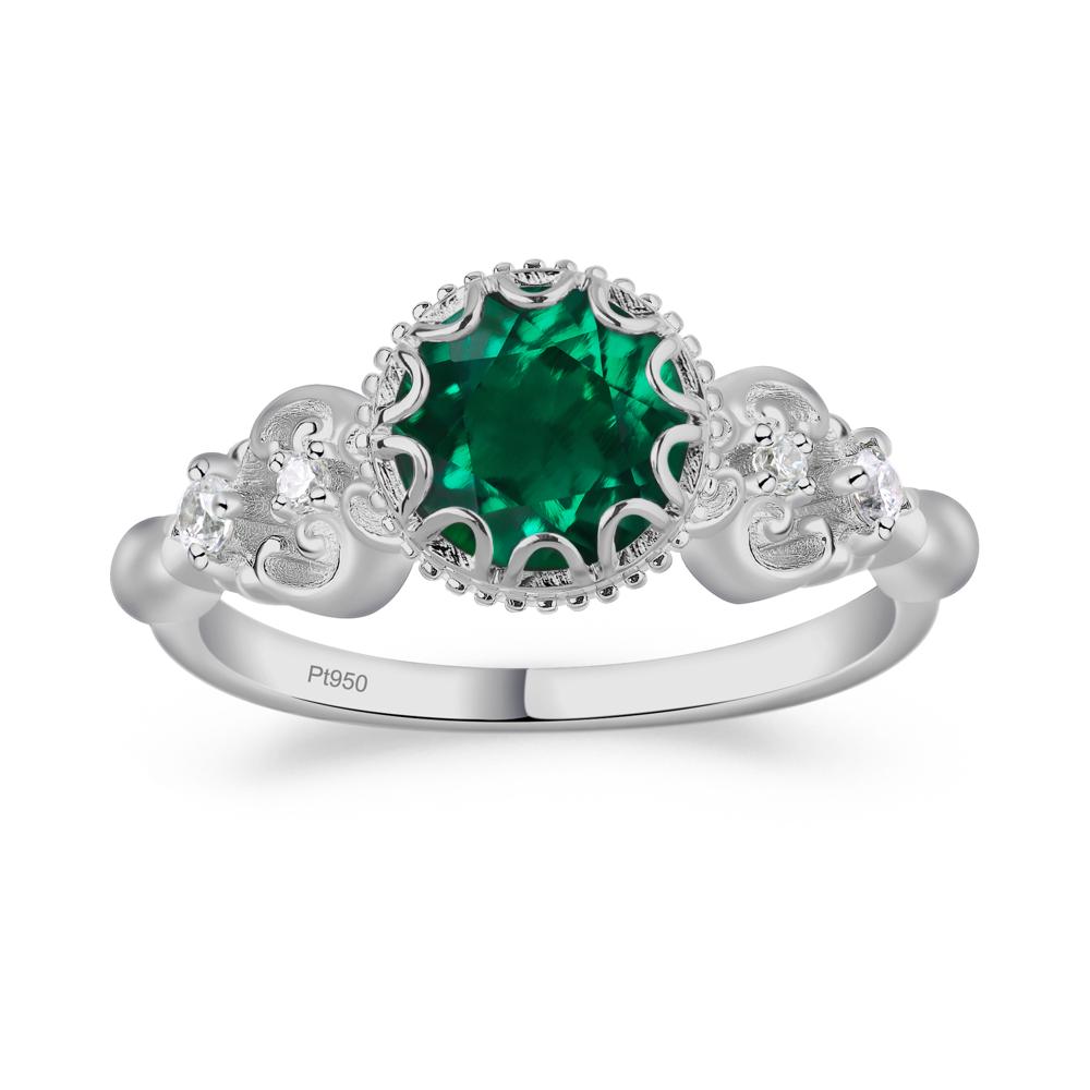 Art Deco Vintage Inspired Emerald Ring - LUO Jewelry #metal_platinum