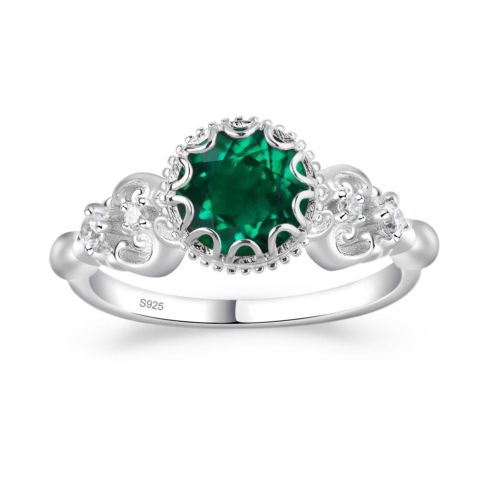 Art Deco Vintage Inspired Emerald Ring - LUO Jewelry #metal_sterling silver