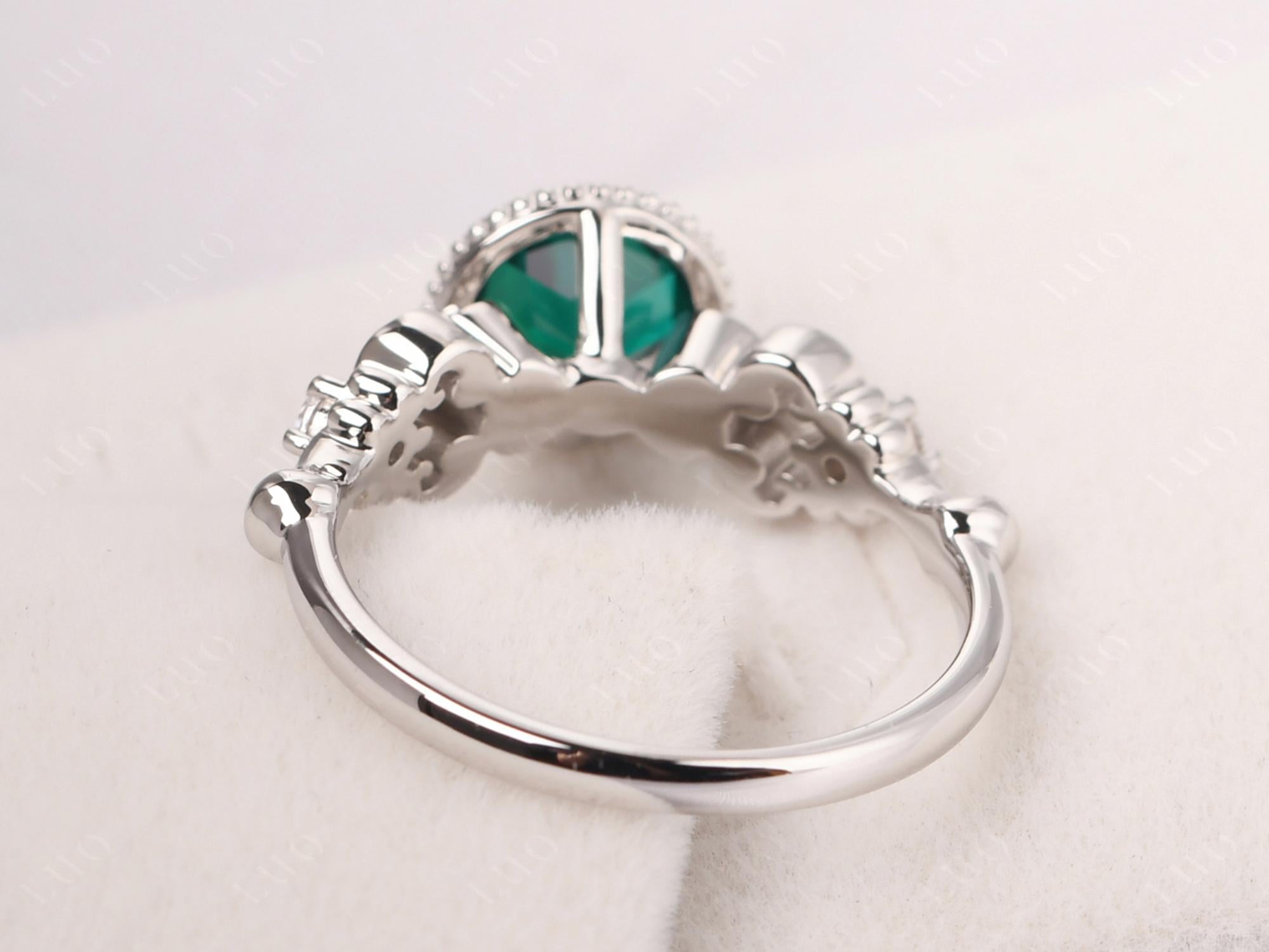 Art Deco Vintage Inspired Emerald Ring - LUO Jewelry
