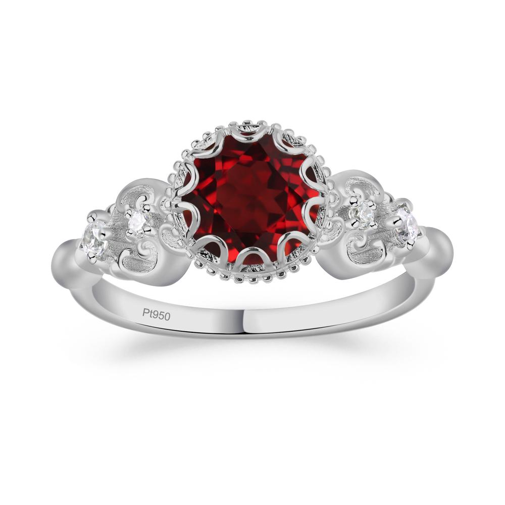 Art Deco Vintage Inspired Garnet Ring - LUO Jewelry #metal_platinum